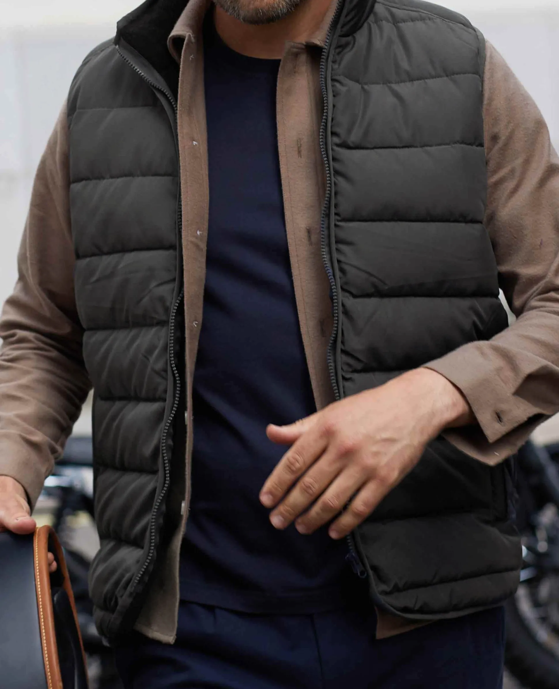 100% Recycled Dark Grey Quilted Gilet