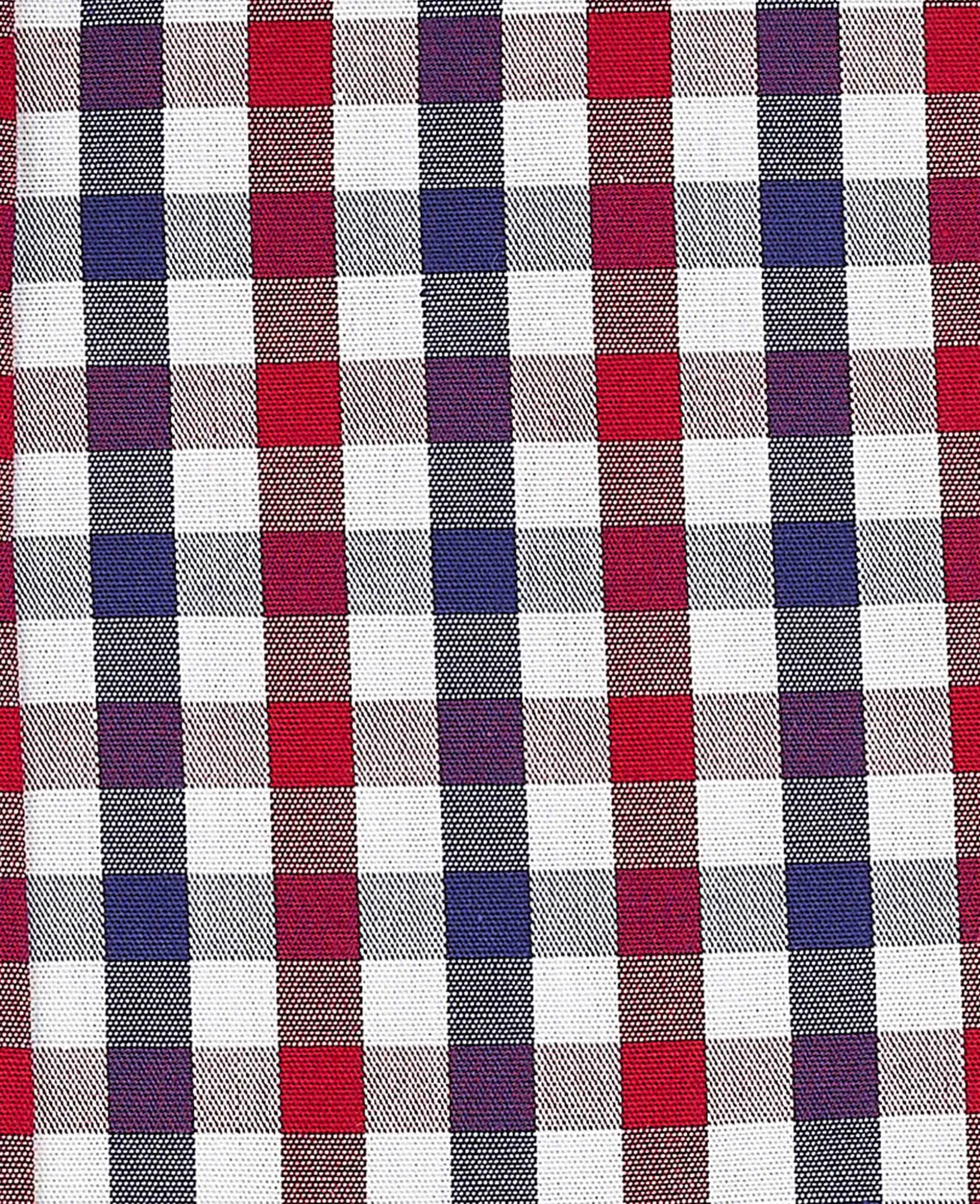Red Blue Poplin Gingham Check Slim Fit Casual Shirt