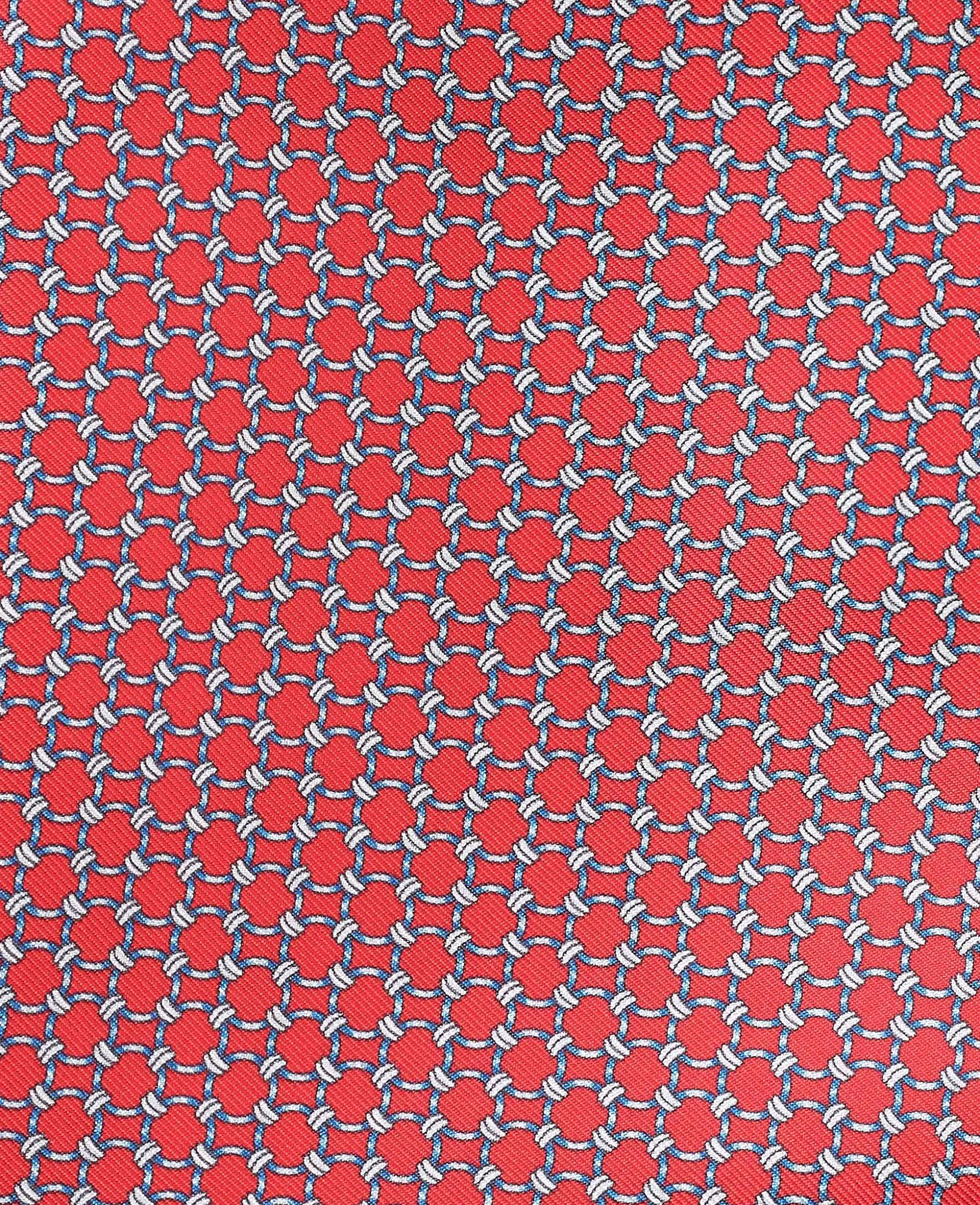 Red Chain Silk Pocket Square