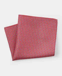 Red Chain Silk Pocket Square