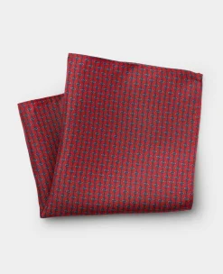 Red Chain Silk Pocket Square