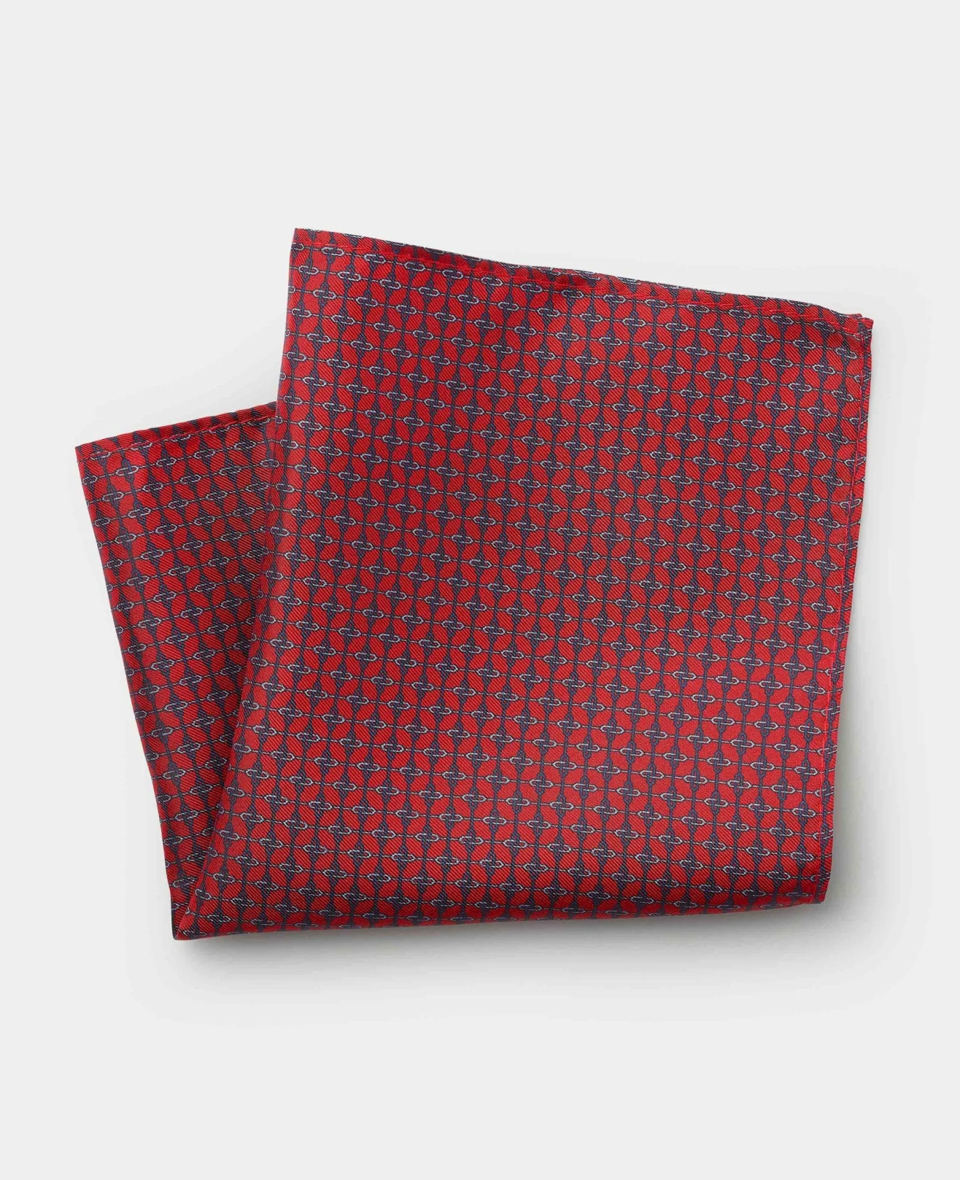 Red Chain Silk Pocket Square
