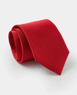 Red Fine Twill Silk Tie