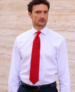 Red Fine Twill Silk Tie