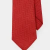 Red Herringbone Seven Fold Silk Tie