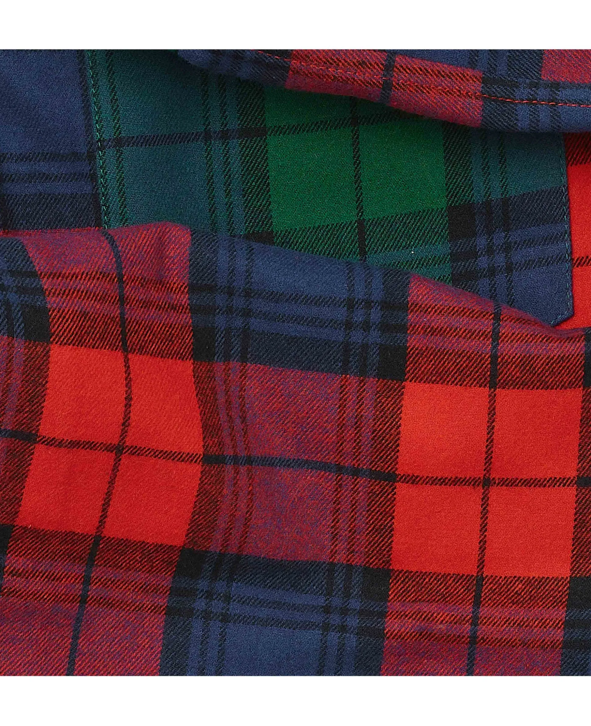 Red Multi Brushed Cotton Twill Window Check Lounge Pants