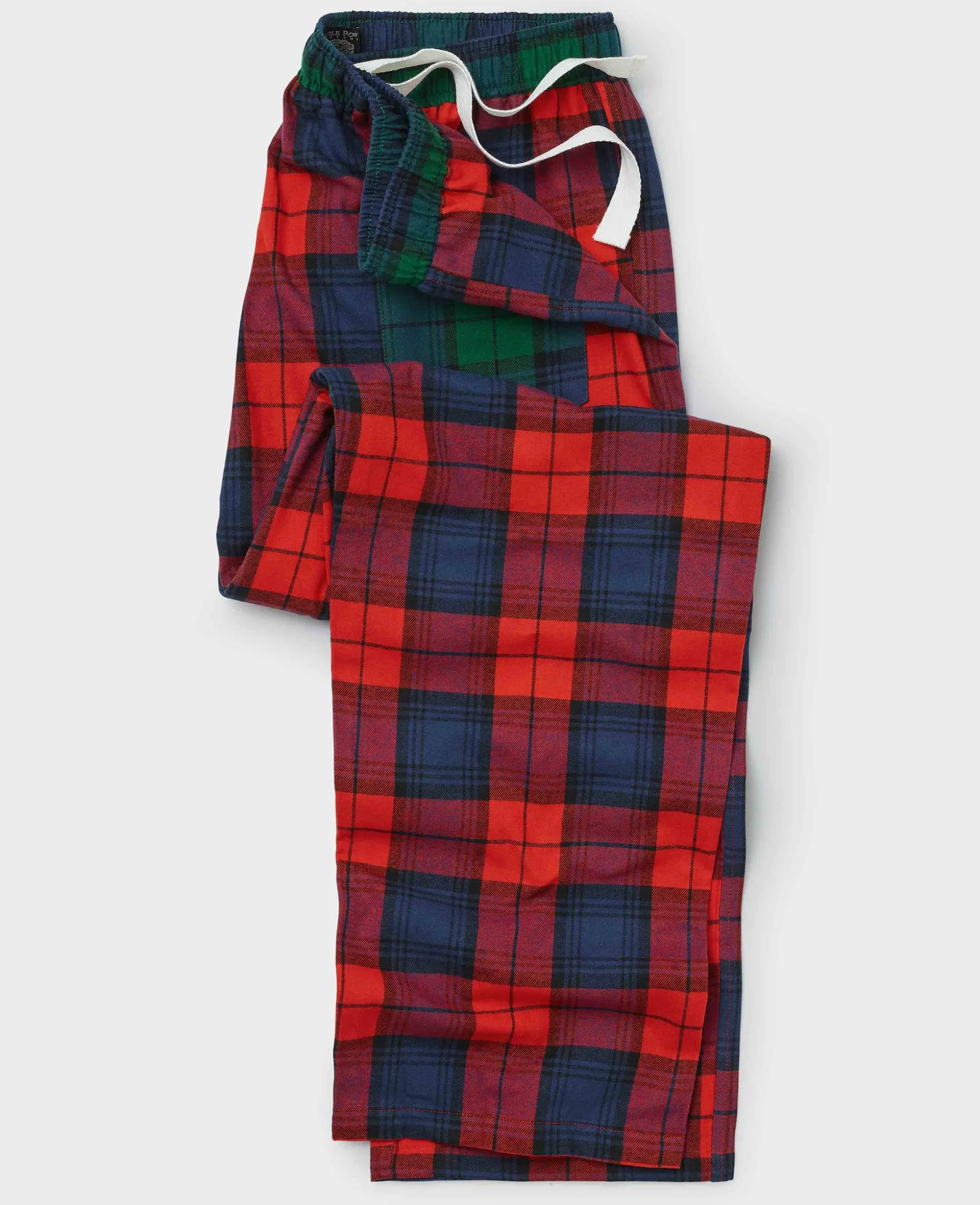 Red Multi Brushed Cotton Twill Window Check Lounge Pants