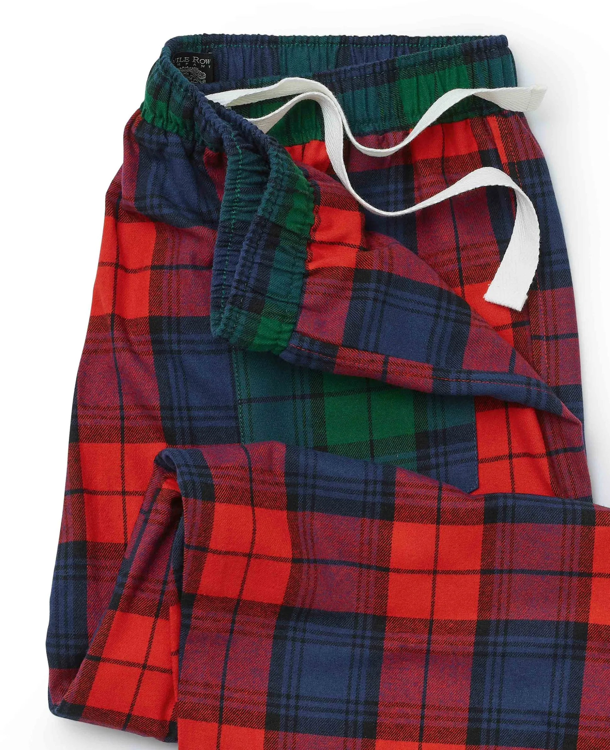 Red Multi Brushed Cotton Twill Window Check Lounge Pants