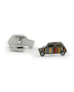 Silver Tone Rhodium Plated Car Cufflinks