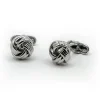 Silver Tone Rhodium Plated Knot Cufflinks