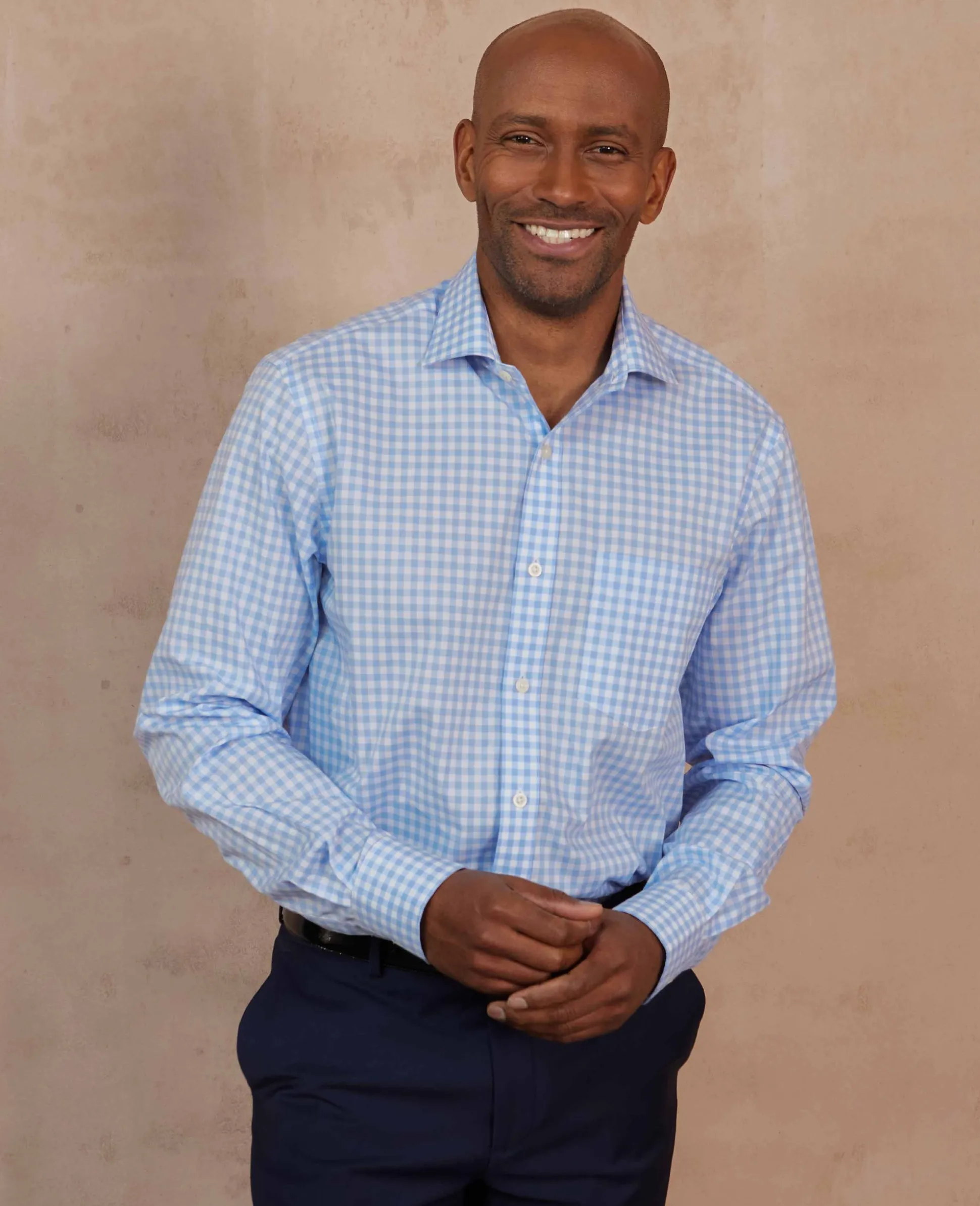 Sky Blue Cotton Gingham Classic Fit Formal Shirt - Single Cuff