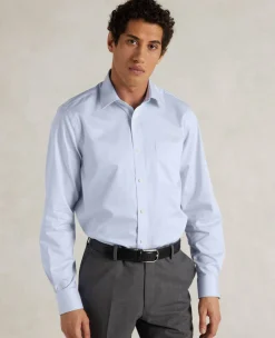 Sky Blue Cotton Twill Classic Fit Shirt - Single or Double Cuff