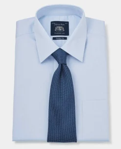Sky Blue Cotton Twill Classic Fit Shirt - Single or Double Cuff