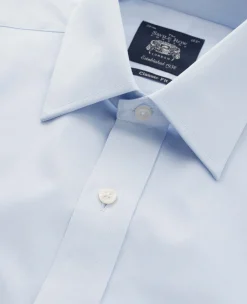 Sky Blue Cotton Twill Classic Fit Shirt - Single or Double Cuff