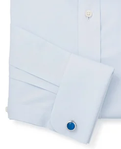 Sky Blue Cotton Twill Classic Fit Shirt - Single or Double Cuff
