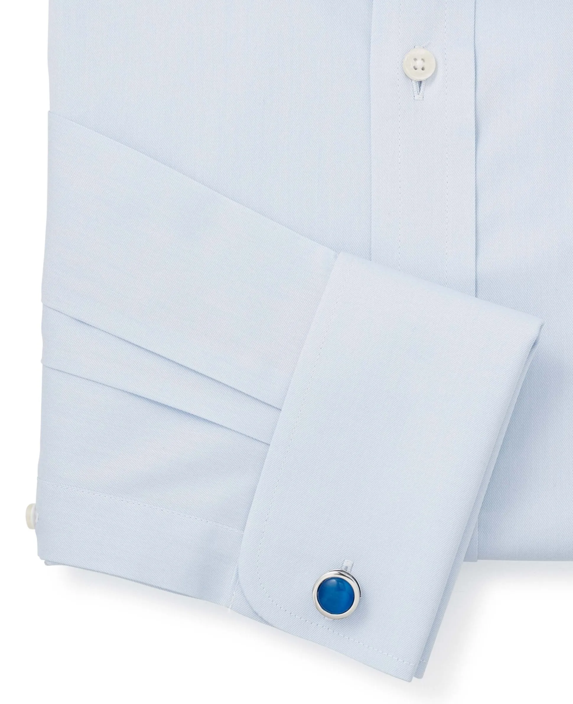 Sky Blue Cotton Twill Classic Fit Shirt - Single or Double Cuff