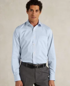 Sky Blue Cotton Twill Classic Fit Shirt - Single or Double Cuff