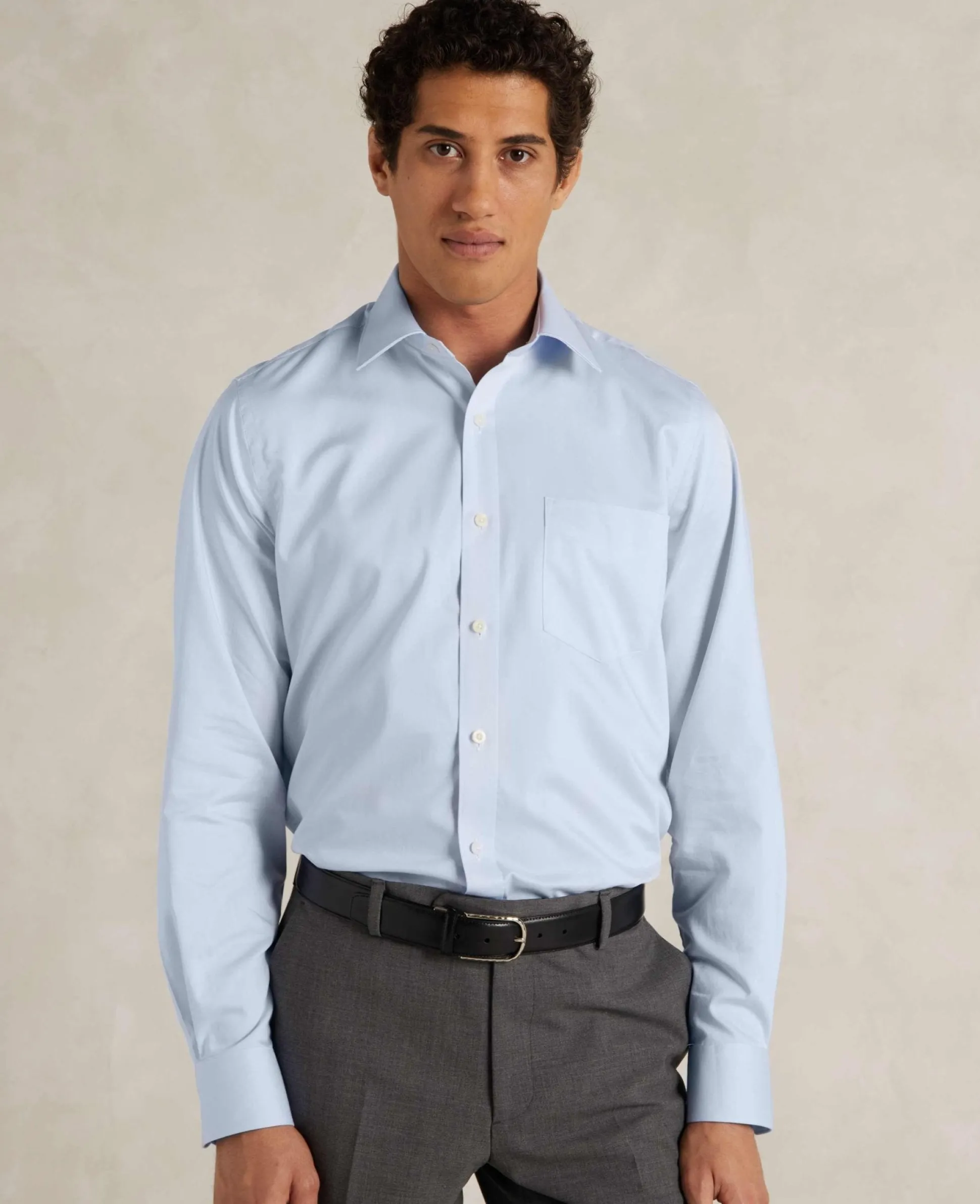 Sky Blue Cotton Twill Classic Fit Shirt - Single or Double Cuff