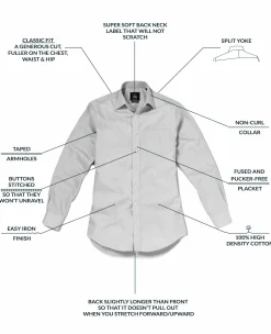 Sky Blue Reverse Stripe Classic Fit Shirt With White Collar & Cuffs