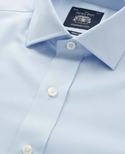 Sky Blue Twill Slim Fit Shirt W/ Cutaway Collar - Single or Double Cuff