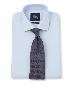 Sky Blue Twill Slim Fit Shirt W/ Cutaway Collar - Single or Double Cuff