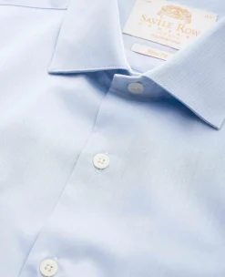 Sky Blue Two-Ply Cotton Slim Fit Gold Label Formal Shirt - Single Cuff