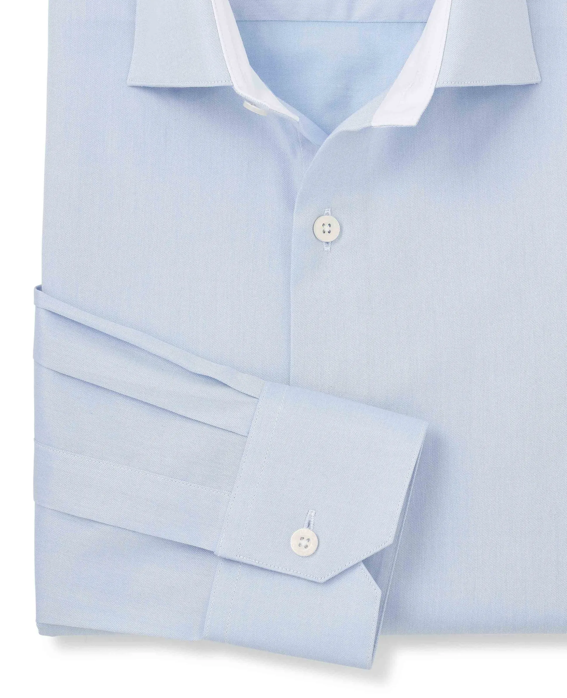 Sky Blue Two-Ply Cotton Slim Fit Gold Label Formal Shirt - Single Cuff