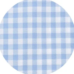 Sky Blue White Cotton Gingham Check Classic Fit Formal Shirt - Double Cuff