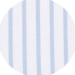 Sky Blue White Cotton Herringbone Stripe Classic Fit Winchester Formal Shirt - Double Cuff