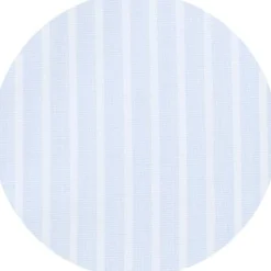 Sky Blue White Cotton Poplin Striped Slim Fit Formal Shirt - Double Cuff