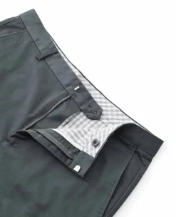 Smoked Navy Stretch Cotton Classic Fit Flat Front Chinos