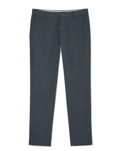 Smoked Navy Stretch Cotton Classic Fit Flat Front Chinos