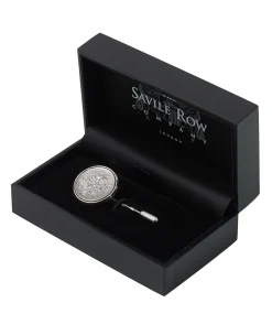 Sterling Silver Lapel Pin with Lucky Sixpence