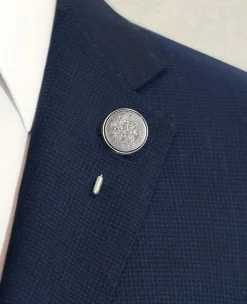Sterling Silver Lapel Pin with Lucky Sixpence