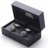 Sterling Silver Onyx Stone Chained Cufflinks