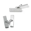 Sterling Silver Rectangular Chain Cufflinks