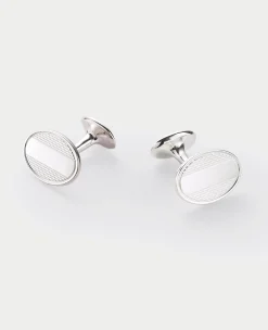 Sterling Silver Turned Push Cufflinks
