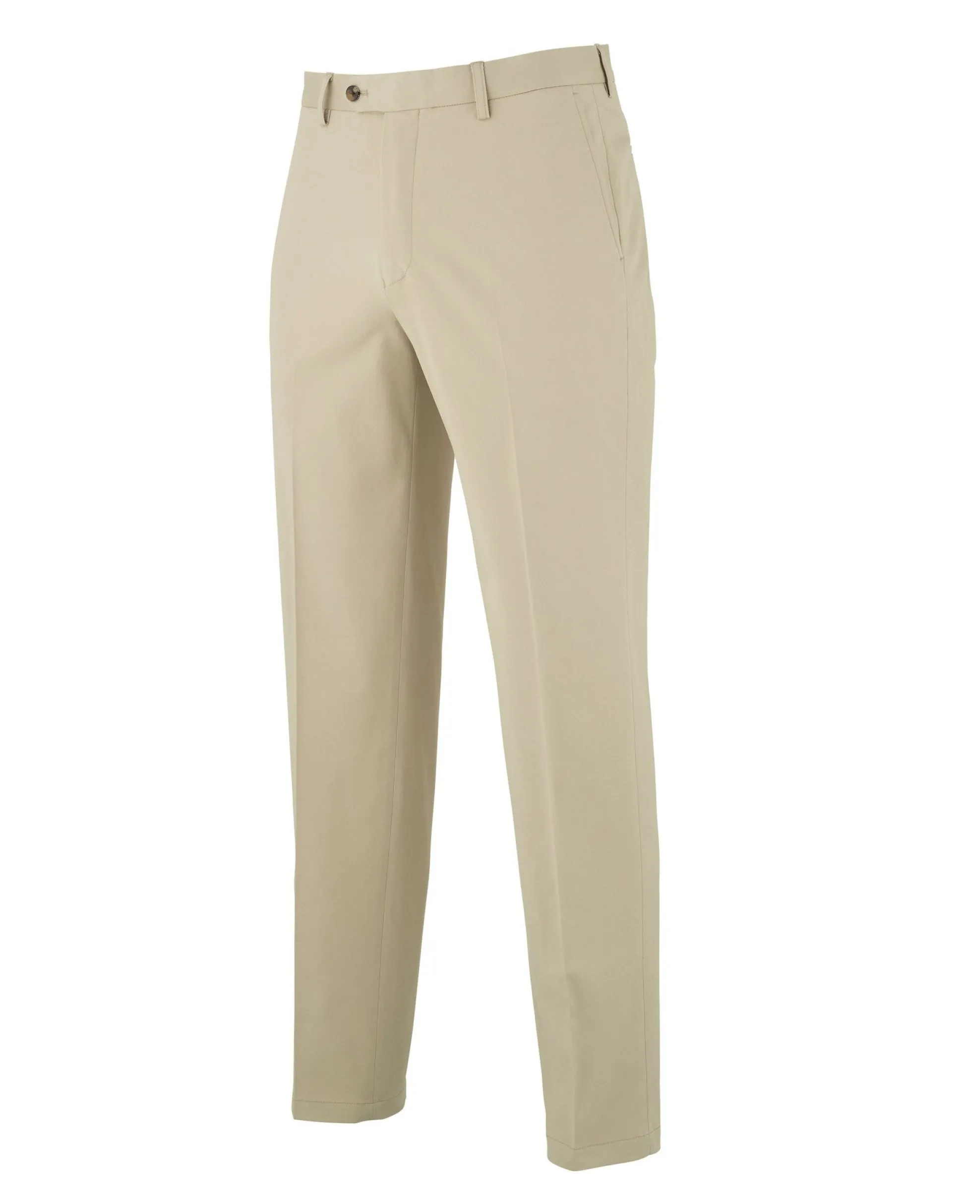 Stone Stretch Cotton Classic Fit Flat Front Chinos