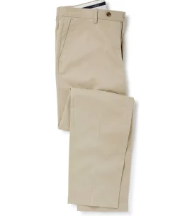 Stone Stretch Cotton Classic Fit Flat Front Chinos