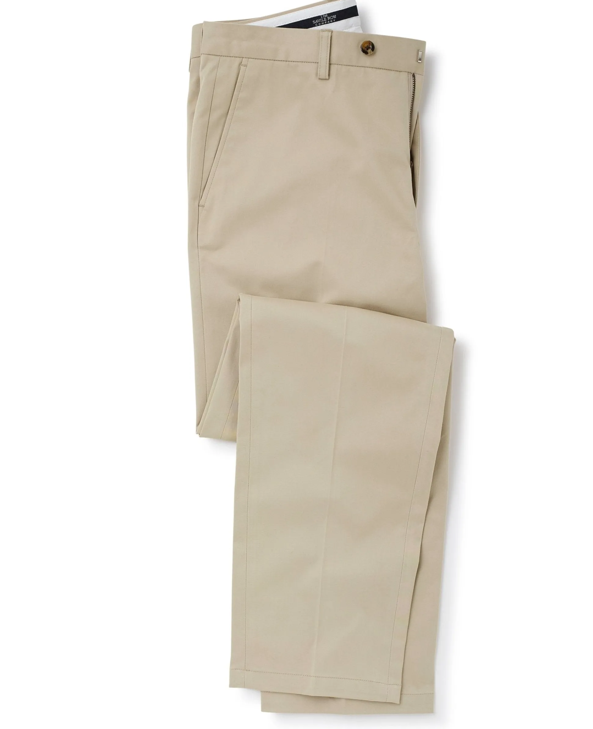 Stone Stretch Cotton Classic Fit Flat Front Chinos