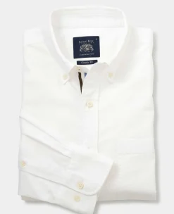 White Button-Down Classic Fit Oxford Shirt - Stripe Contrast Detail