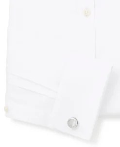 White Classic Fit Pin Collar Shirt - Double Cuff