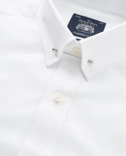 White Classic Fit Pin Collar Shirt - Double Cuff
