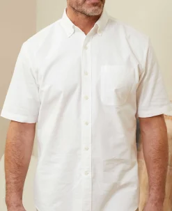 White Classic Fit Short Sleeve Oxford Shirt