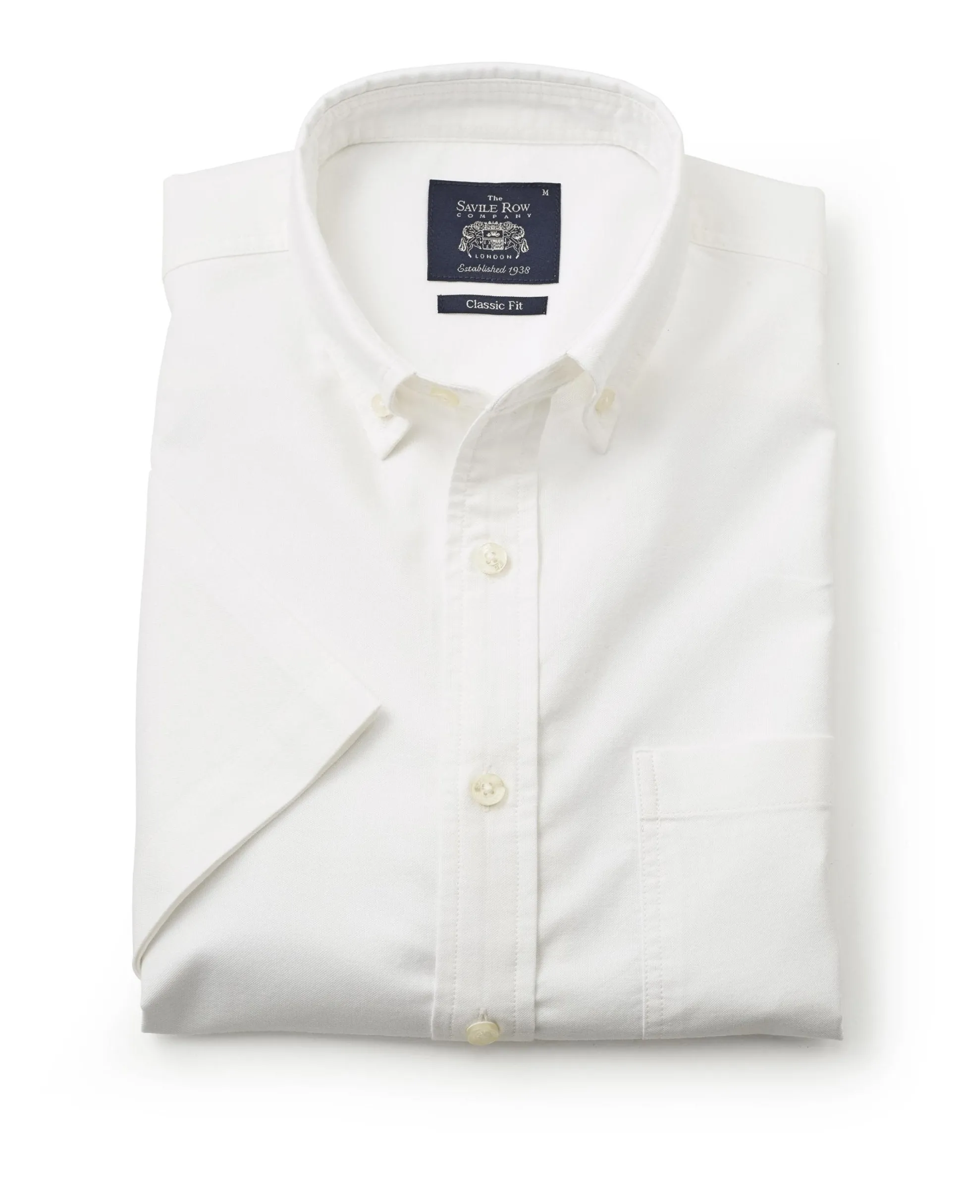 White Classic Fit Short Sleeve Oxford Shirt