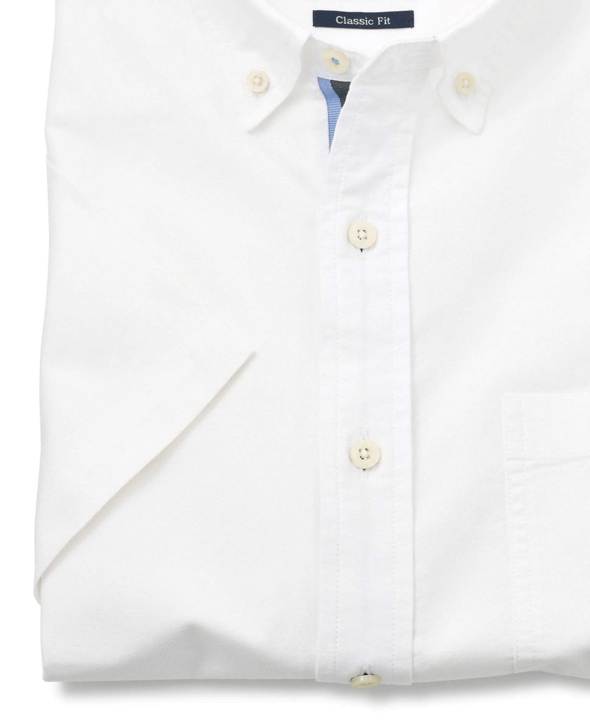 White Classic Fit Short Sleeve Oxford Shirt
