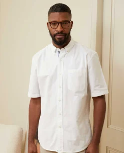 White Classic Fit Short Sleeve Oxford Shirt