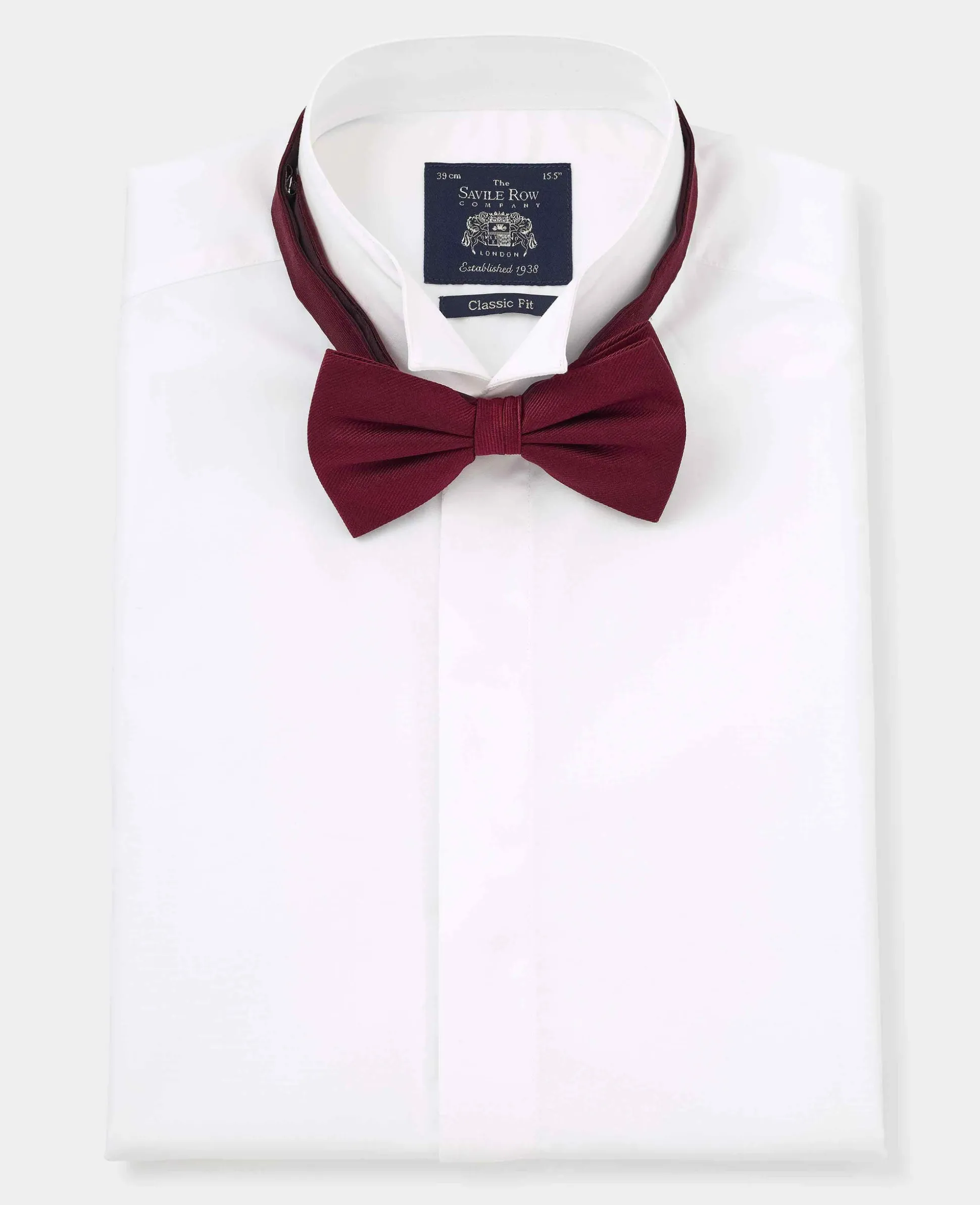 White Classic Fit Wing Collar Formal Shirt - Double Cuff