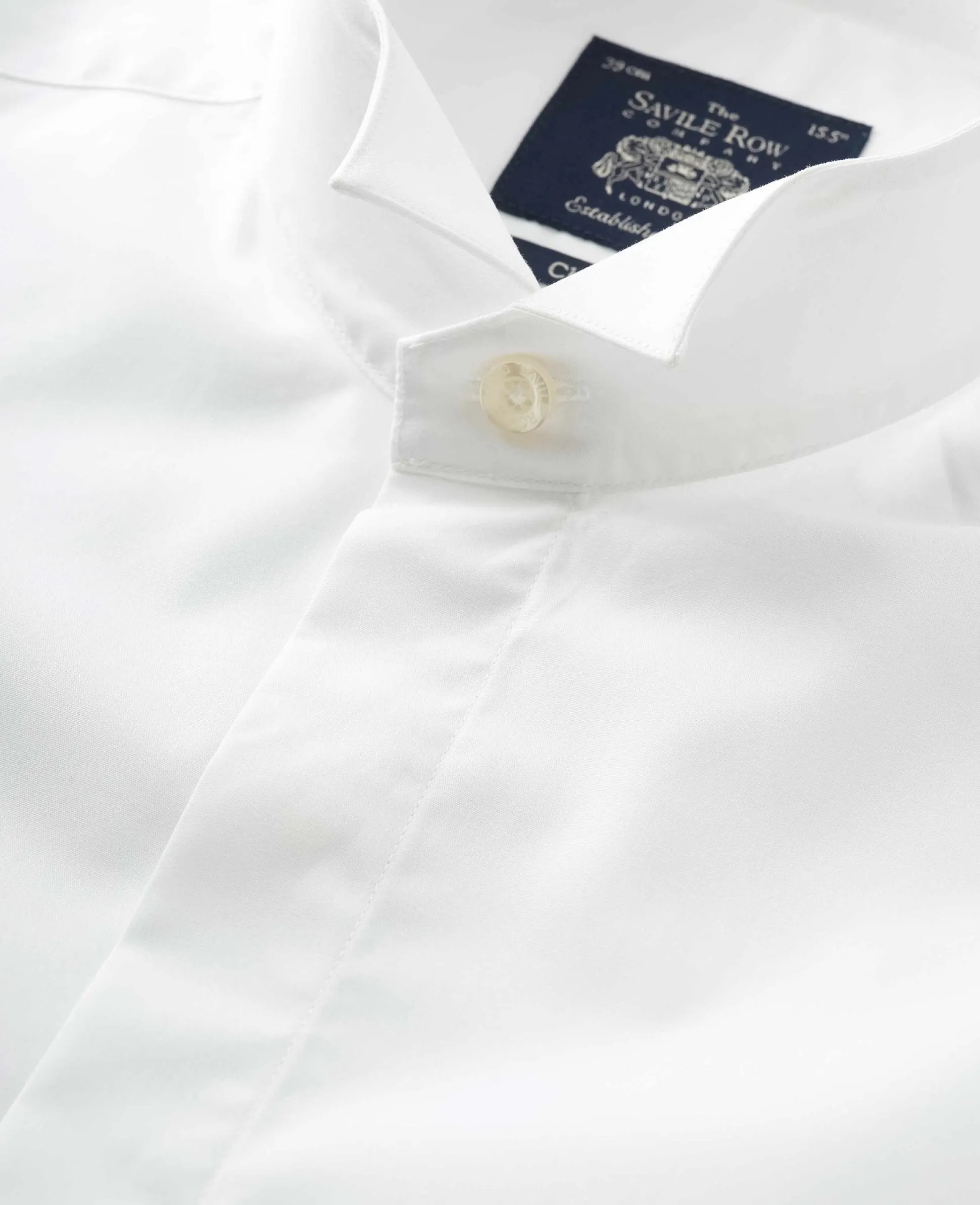 White Classic Fit Wing Collar Formal Shirt - Double Cuff