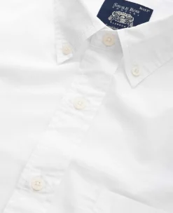 White Cotton Poplin Classic Fit Button-Down Smart Casual Shirt